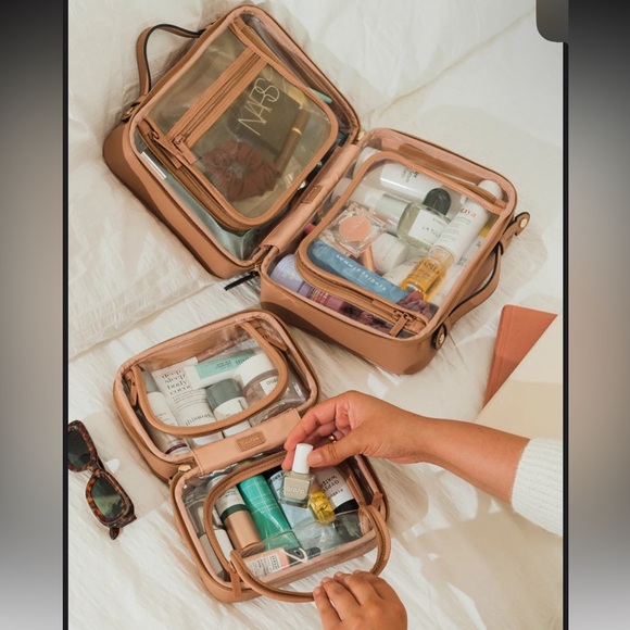 Calpak Transparent Cosmetic Case in Carmel 
11.25" x 9" x 5.75" - Picture 6 of 13